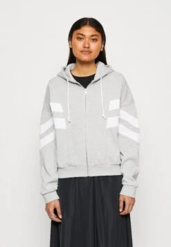Even&Odd Sweat Zippé - Light Grey/White
