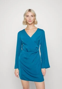 Even&Odd Woven Drape Mini Dress - Robe De Soirée - Blue