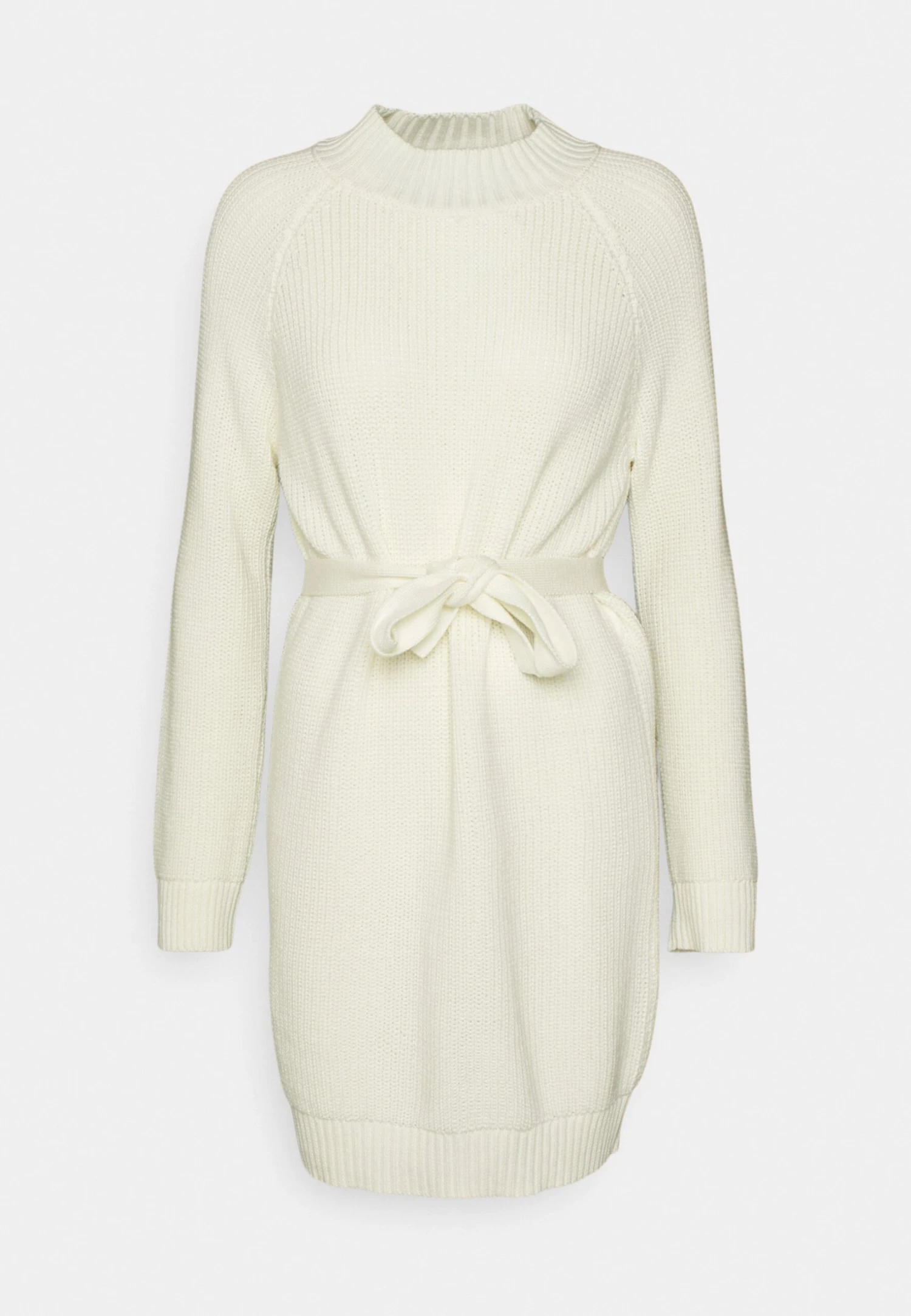 Even&Odd Crew Ausschnitt Ripp Mini Strickkleid Mit Gürtel - Robe Fourreau - White – Image 5