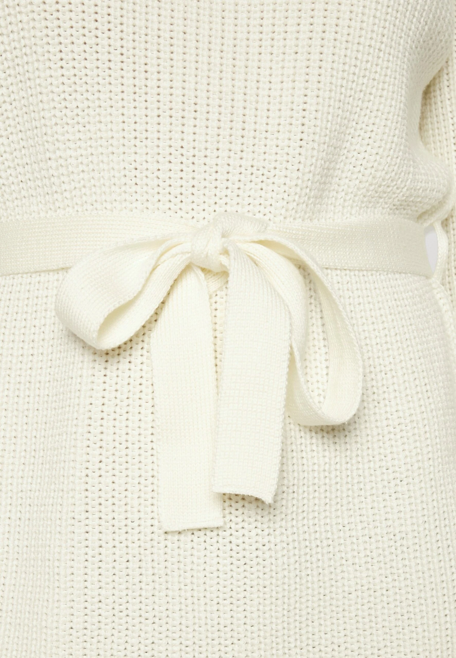 Even&Odd Crew Ausschnitt Ripp Mini Strickkleid Mit Gürtel - Robe Fourreau - White – Image 6