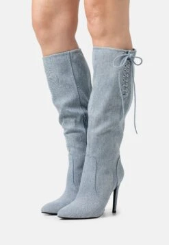 Bottes À Lacets - Blue Denim