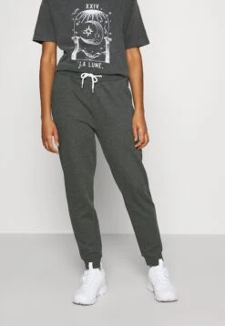 Even&Odd Regular Fit Jogger With Contrast - Pantalon De Survêtement - Mottled Dark Grey