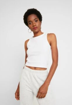 Even&Odd Cropped Tank - Débardeur - White